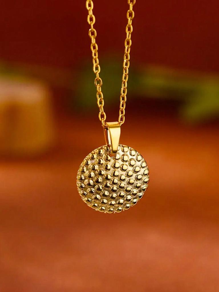 Oval Sun Pendant Necklace, Waterproof Gold Sun Necklace For Women, Couple Style, Stainless Steel Jewelry Choker.