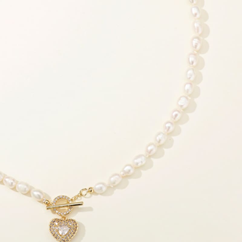 FINDELISE Heart Freshwater Pearl Necklace