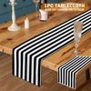 Polyester Tablecloth Simple Nordic Style Black and White Striped Table Runner for Hotel Table Cloth Coffee Table Cover Home Supplies