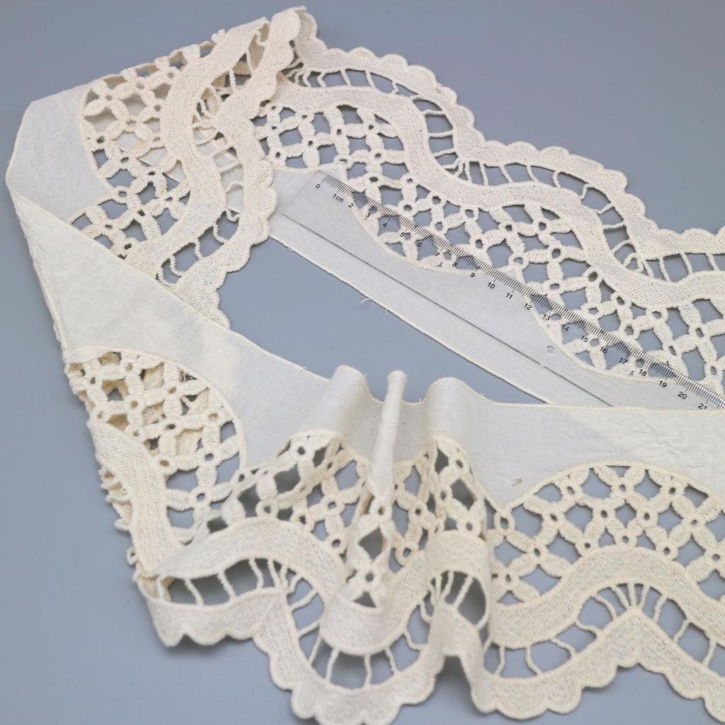 Cotton Lace, Barcode Hollow Embroidery Lace Belt, Barcode Clothing Fashion Soft Decoration Lace Accessories
