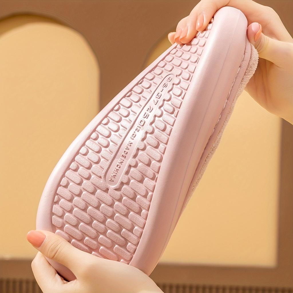 Women's Thick Bottom Striped Cloud Home Slippers Indoor Memory Foam Slip On Winter Home Shoes