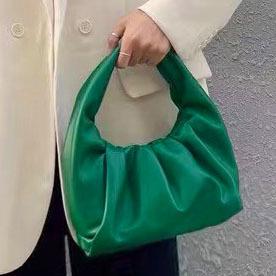 New Fashion Versatile Leather Handheld One Shoulder Handheld Wrist Cloud Bag Folded Bag