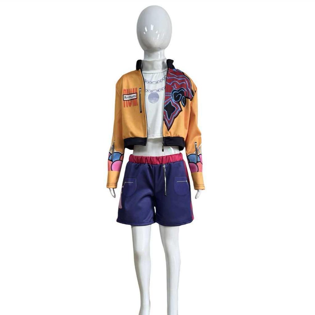 Evropský a Americký Set Cosplay Dívky Lovce Démonů - Dětský Halloweenský Kostým Rumi Zoi