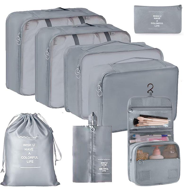 Seven-Piece Travel Storage Set: Wash Bag, Clothes, Underwear Organizer & Folding Sub-Pack