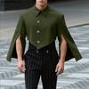 INCERUN Men Lapel Neck Splits Long Sleeve Irregular Cropped Loose Blazer Coats