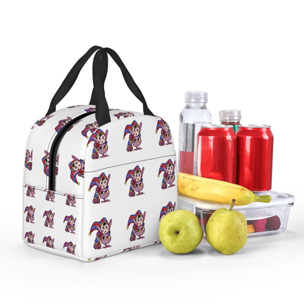 Pomni Tadc Jax Der Erstaunliche Zirkus Isolierte Lunchtasche für Kinder Schul-Kühltasche Thermische Lebensmittelbox Tragetasche Lunchboxen Behälter
