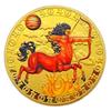Zwölf Tierkreiszeichen, Farbdruck, Skorpion, vergoldete Farbdruck-Gedenkmedaille, Zwillinge der Liebe, dekorative Goldmünze, Waage Münze