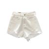 Classic and Minimalist Fashion Versatile Broken Holes Female Summer Loose Thin Broken Holes Ragged Wide-legged A Word Denim Shorts Individuality