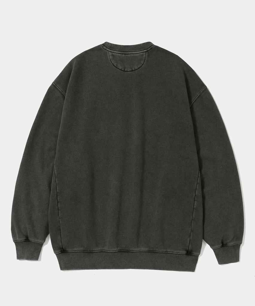 COLUMBIA UNIVERSITY Campus Washed Fleece Crew Neck_Charcoal