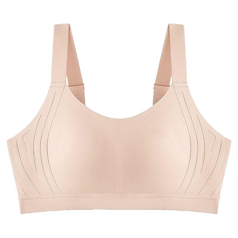 Black Seamless Thin Cup Wireless Bra with Adjustable Wide Straps M розовый