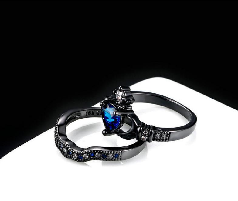 European & American Style Goose Egg-Shaped Zircon Engagement Ring with Two-Tone Electroplating