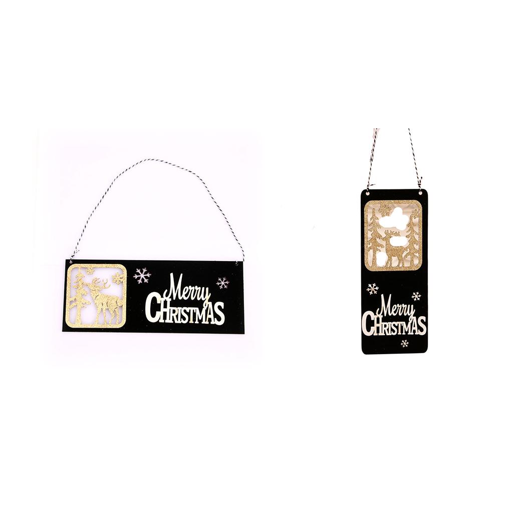 Christmas Door Sign Window Wood Festival Holiday Xmas Pendant Themed Party Atmospheres Plaque Hollow Craft Decoration