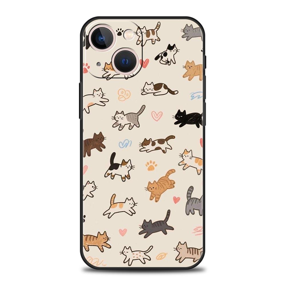 Cat Fishing Phone Case For iPhone 17 Air 16 Plus 13 15 14 12 11 Pro MAX 7 8 SE Soft TPU Shockproof Cover Funda