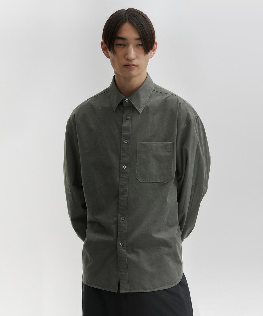 BLANKROOM Pitched Dyed Shirt_Charcoal