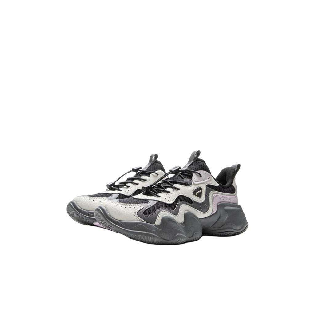 Li Ning Kids Sports Lifestyle Series Comfortable Versatile Rebound Low-Top Casual Shoes Unisex Casual Shoes Light-Gray Black YKCV250-6