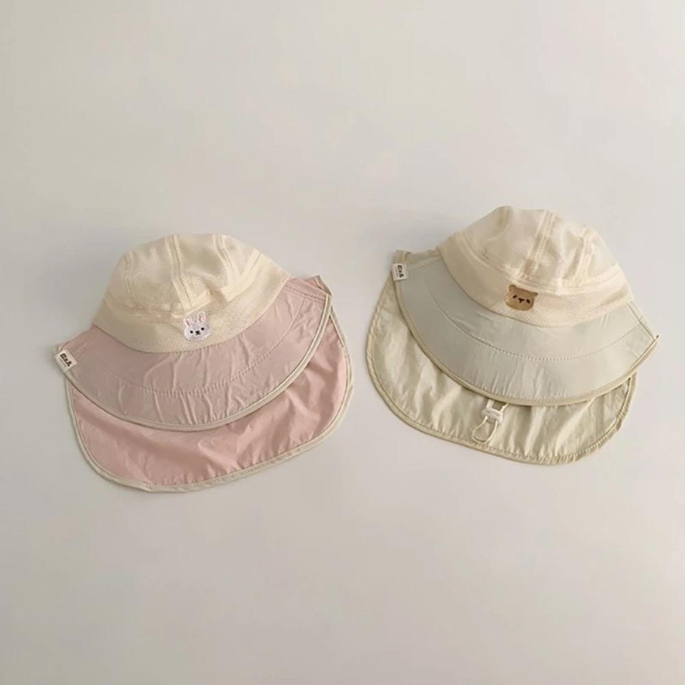 Soft Brim Fisherman Hat Neck Flap Panama Hat Cute Bucket Hat  Kids Unisex