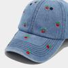 Versatile Denim Baseball Caps Lemon Love Cherry Embroidery Adjustable Golf Hats Breathable Trucker Cap Unisex