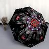 1PC Psychedelic Mandala Automatic Open/close Umbrella with 8-Rib Structure for Women/Men, All-Season Use - Travel Essential, Stylish Accessory, Highqu