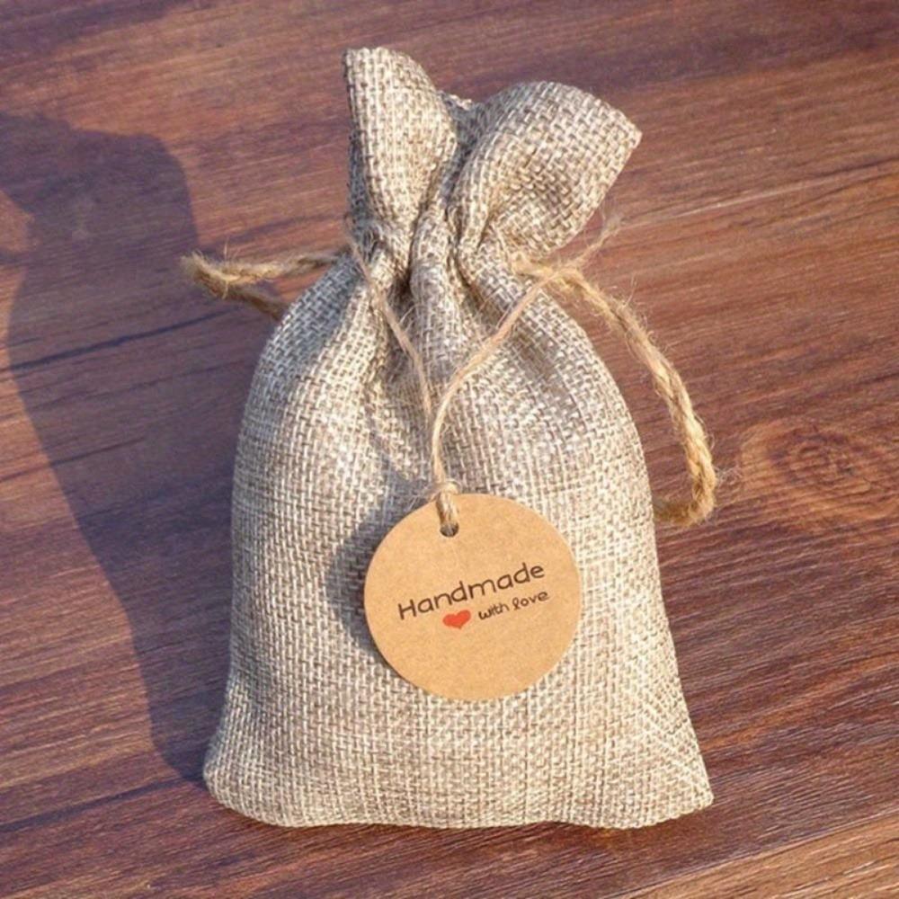 200PCS Labels Thank You Handmade Hang Tags Gift Bag Hang Tags Candy Boxes Price Kraft Paper Label Packaging Wishing Bottle Craft