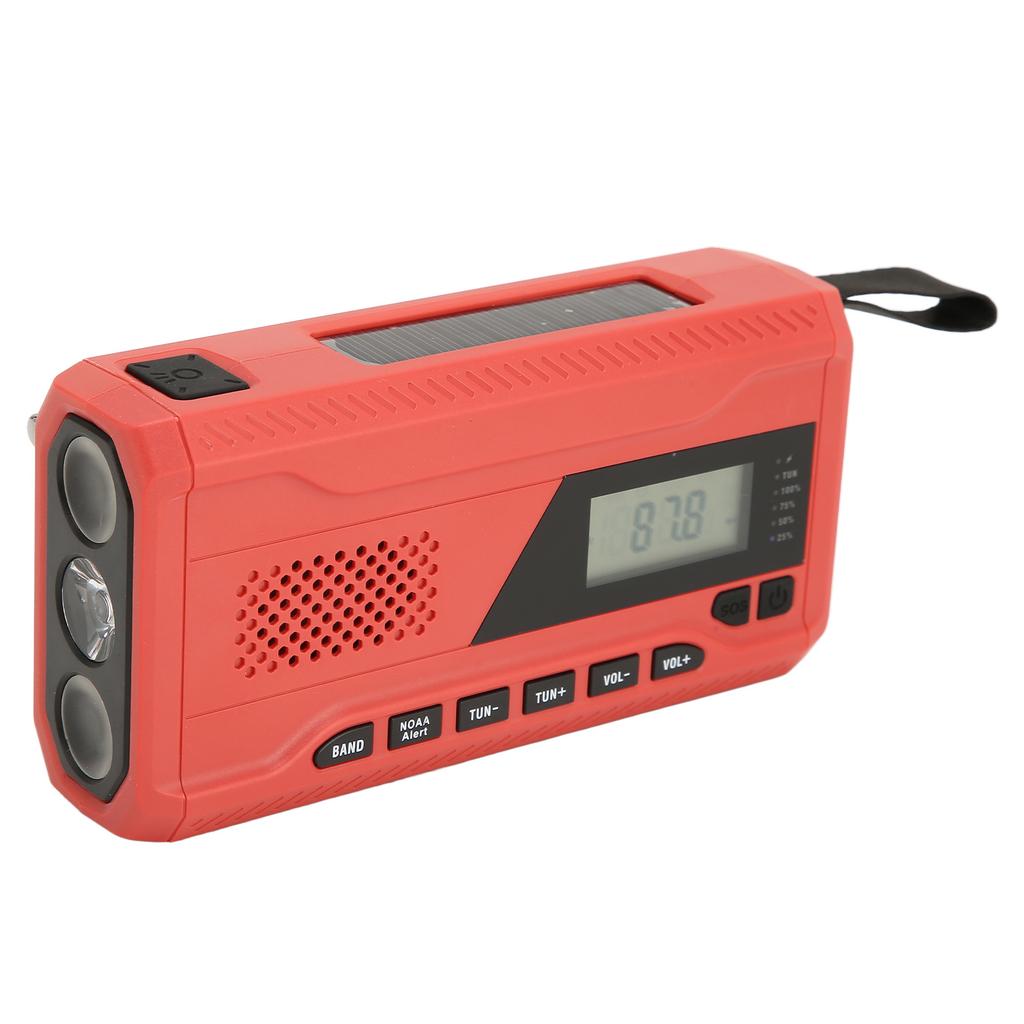 Handkurbel Notfallradio Multifunktionales FM AM WB Tragbares Solarradio für Haushaltsnotfall Ou
