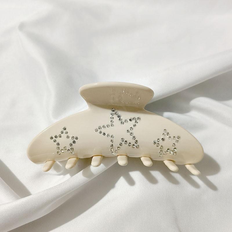 YHJ 2023 Acetate Rhinestone Star Hair Clip - Large Shark Clip for Updo