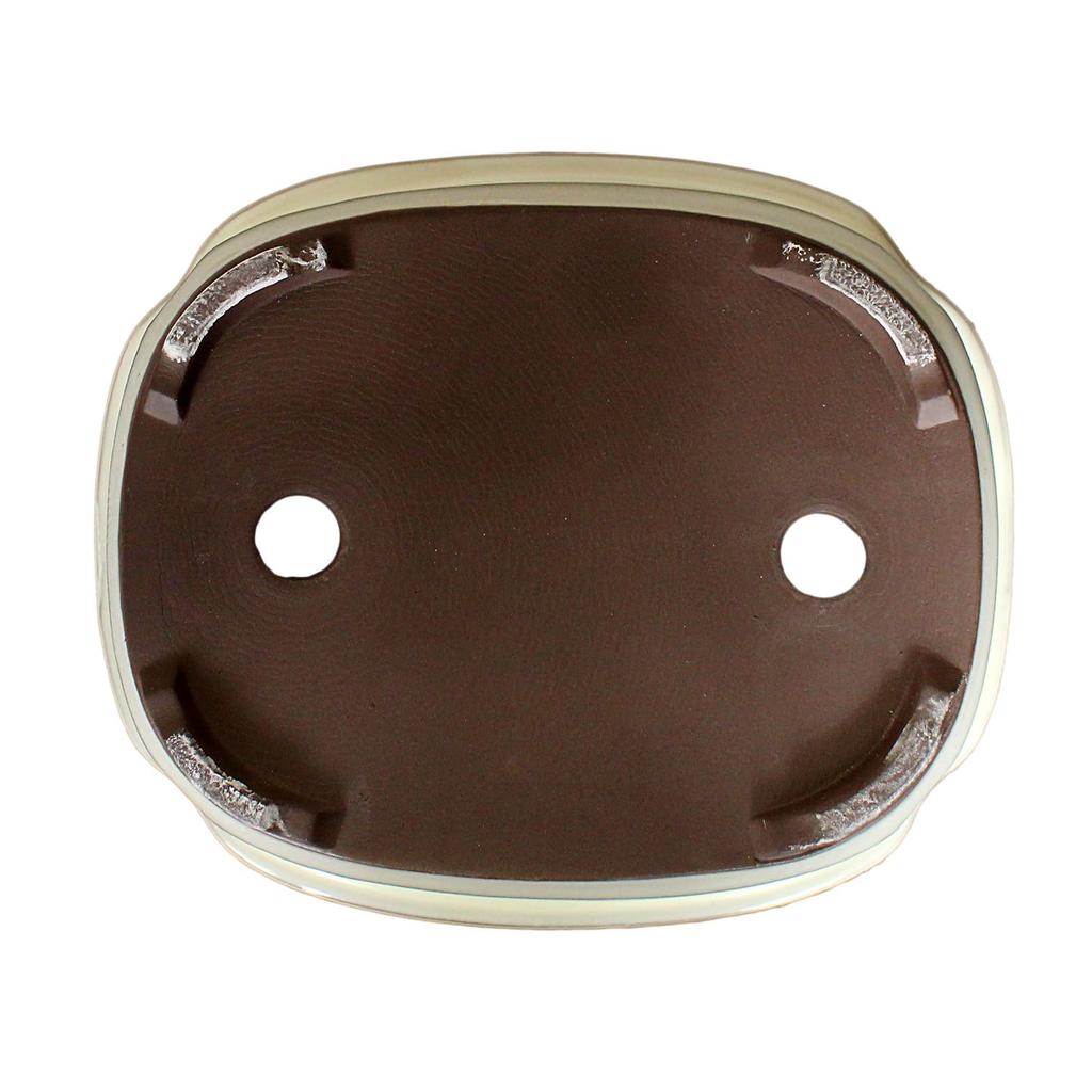 Umekichi Bonsai Size 9 Bonsai Mokko White with Cream Seto Ware Large to Medium Miscellaneous Approximately 28cm Supplies, Pot, Pot, Glaze, Ceramic,