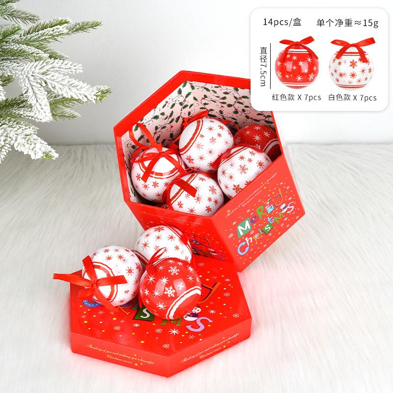 

Mini Retro Elk Snowflake Christmas Decorative Ball Ornament High Quality Memory Foam Hanging Ball for Home Christmas Tree Decor 7.5cm
