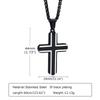 Vnox Cross Necklaces for Men, Blue Black Rhombus Stainless Steel with 60cm Wheat Chain, Stylish Cool Christ Jesus Faith Jewelry