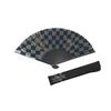 [Hasegawa] Kyoto Folding Fan, Ichimatsu (Checkered) & Choju-giga (Scroll of Frolicking Animals), Bla