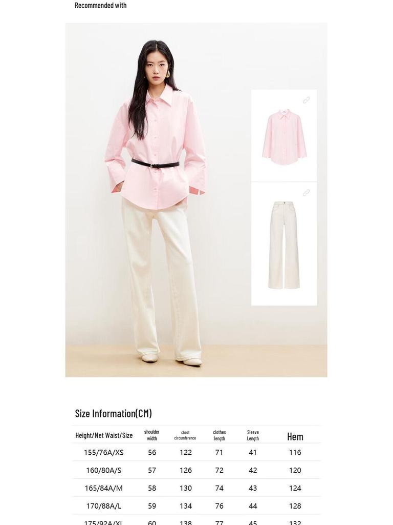 VEROMODA Women's Relaxed Fit Pure Cotton Polo Collar Shirt