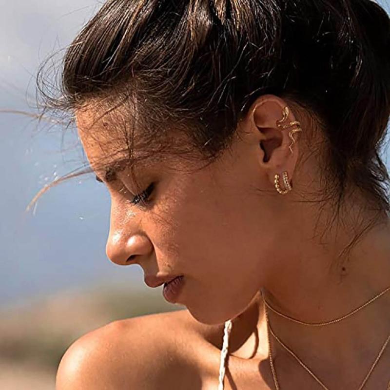 Dainty Clip On Snake Earrings Personality Animal Ear Clips Jewelry Fashion Punk Studs Earrings Snake Shaped Earring