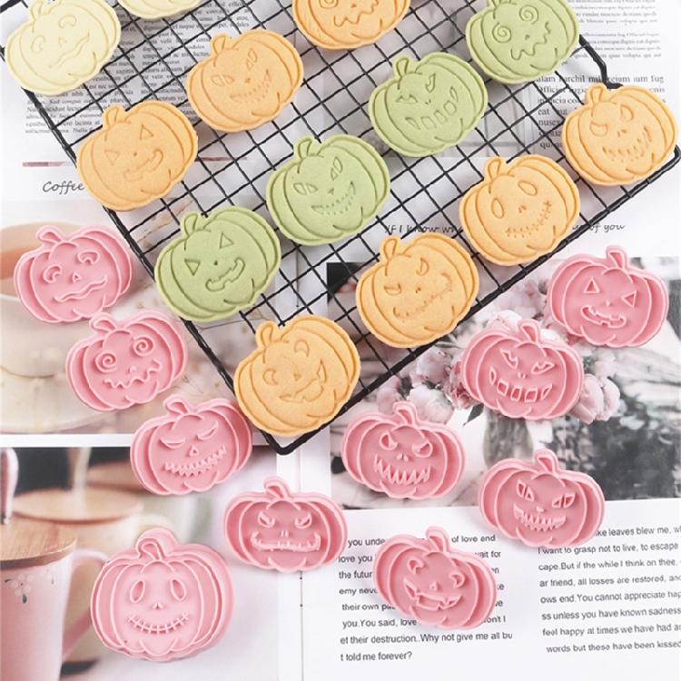 Halloween Baking Essential 3D Pumpkin Cookie Cutters Reusable Plastic Molds For Festives Cookie Cakes And Decorations