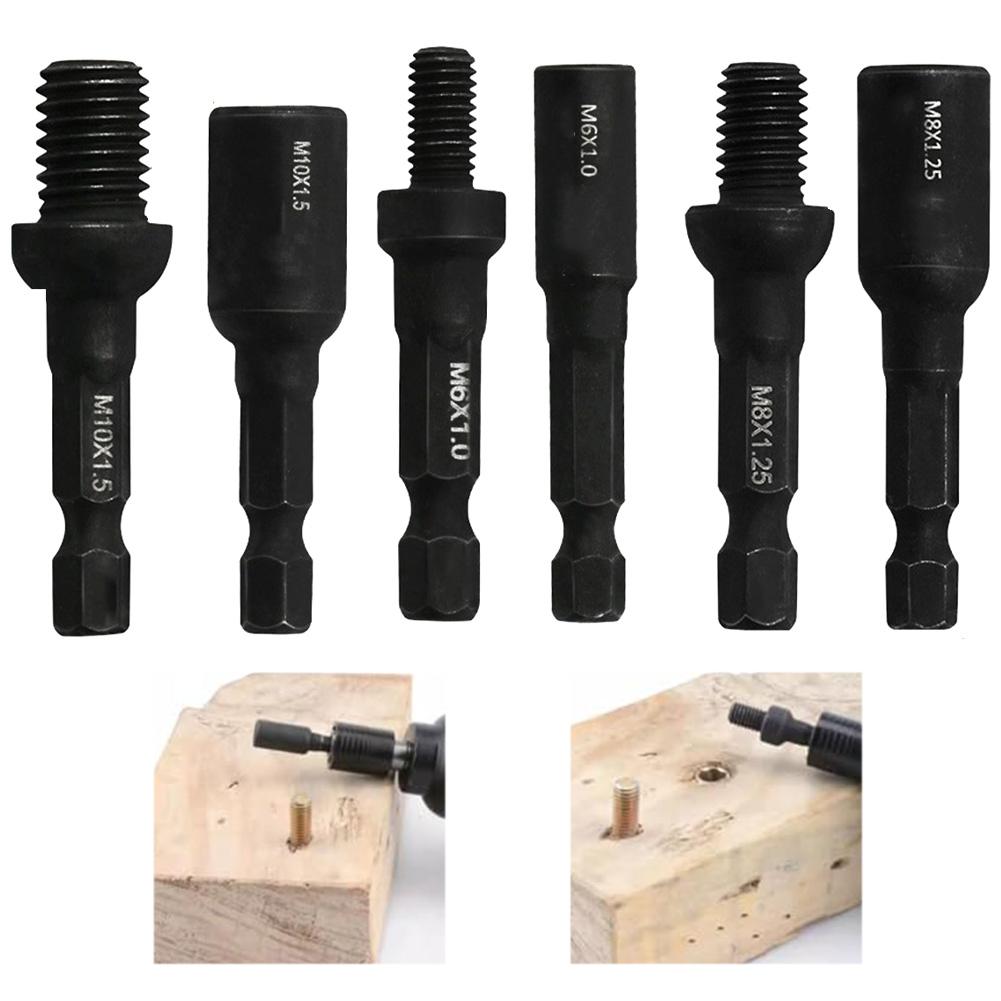 M6-M10 Hanger Bolt & Threaded Insert Driver Tool 1/4 Inch Hex Shank Self-Tapping Socket Adapter Set Power Tool Accessories