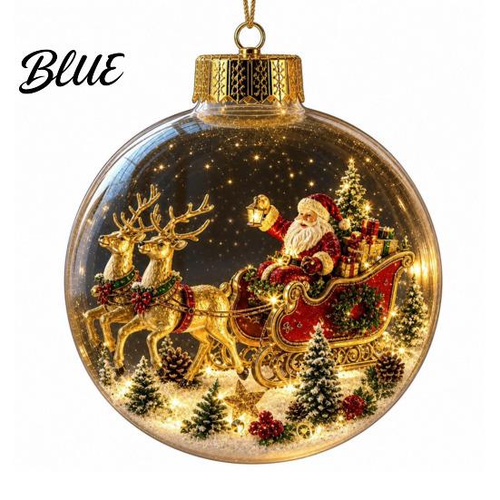 Miniature Christmas Scenes Ball Acrylic Holiday Scene Ornament Mini Glowing Story Light Up Keepsakes Hanging