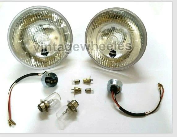 

2 Lucas 7” 12V Old Model Headlight Fits Jaguar XJ6 XJ6C European 1970-1987