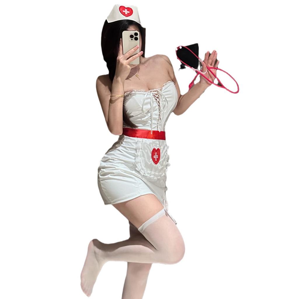 Sexy lingerie sexy pure desire nurse outfit tight royal sister Internet celebrity live streaming host doctor hot girl hip skirt