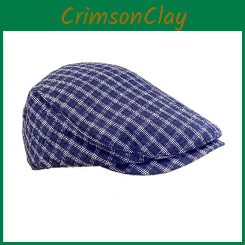 Fashion Cap Beret For Women With Grid Design And Wide Brim For Outings Casual