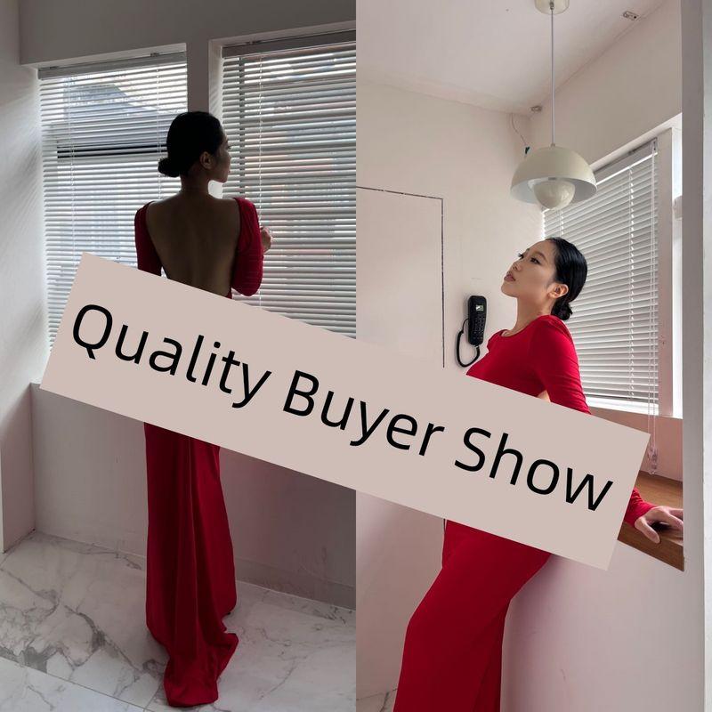 

European and American Women s Clothing 2024 New Arrival Pure Color Sexy Big Backless Ruched Dress Elegant Silm Long Sleeve Narrow Long Dress Red L