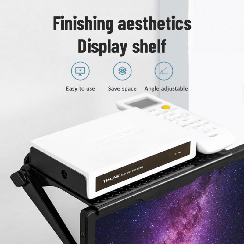 Display Screen Shelf Adjustable Home Organizer Desktop Display Stand Mini Holder Router Storage Rack Wall Mount Storage Portable