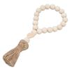 Light Brown Farmhouse Wooden Bead Strand Hanging Tassel Bead Ornament  Candlestick Winding Bead