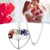 Life Tree Necklace 7 Complete Chakra Chain Gravel Zinc Alloy Peach Heart Women Accessories