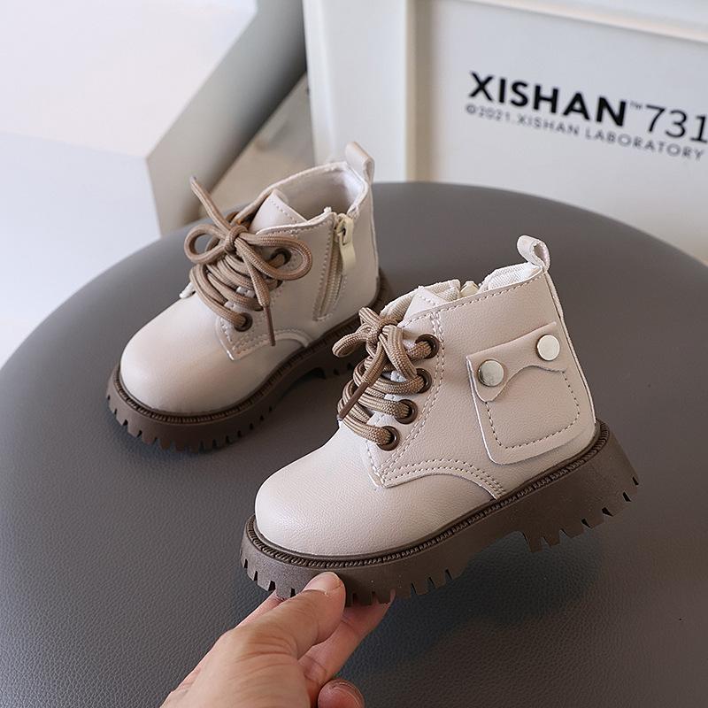Autumn Winter Girl's Ankle Boot New Solid Color Versatile Children Fashion Boots Non-slip Thick Bottom Kids Causal Short Boots