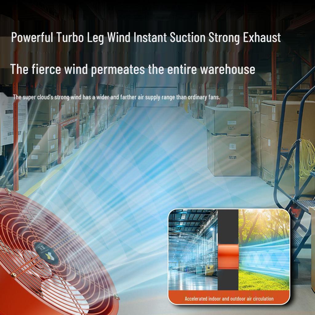 High-Power 220V Axial Flow Exhaust Fan for Industrial and Kitchen Ventilation