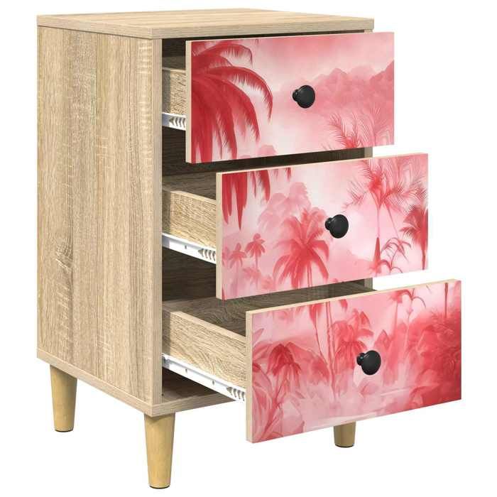 Table de chevet - MAISON EXCLUSIVE - AACHEN - Chêne Sonoma - Bois d'ingénierie - 36x33x60 cm