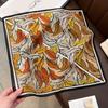 Light Luxury Retro Plant Flower Summer Silk Scarf Women's Daily Commuting Decoration Chinese Square Scarf Fashion Versatile Foreign Style Shawl