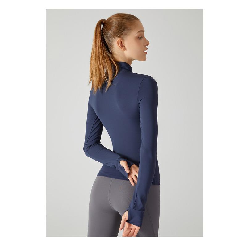 Damen Herbst- und Winter-Gepolsterte Yoga-Bekleidung Langarm-Top