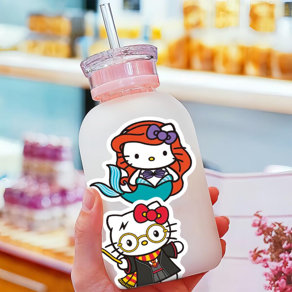 50 Hello Kitty, Kuromi, and My Melody Cute Sticker Sheets for Laptop, Water Bottle, Suitcase, and Diary.