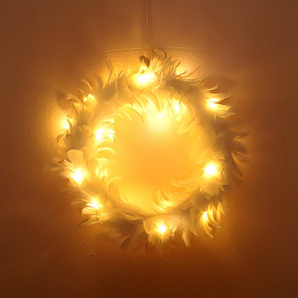 Bílý péřový věnec Venkovní Vnitřní Bezúdržbový na Vchodové dveře