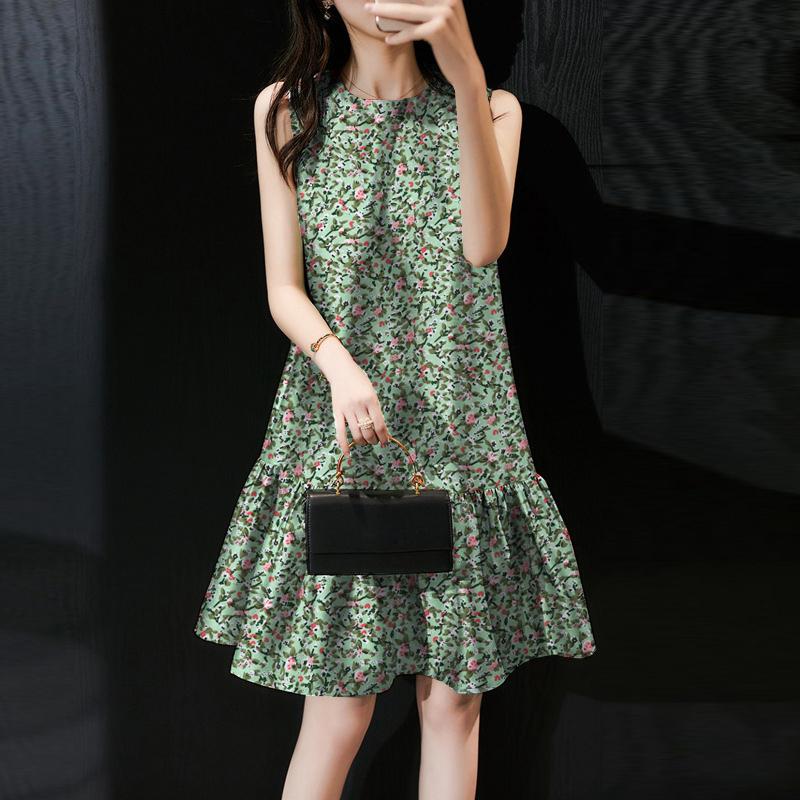 ZANZEA Women Casual Floral Print Sleeveless Dress