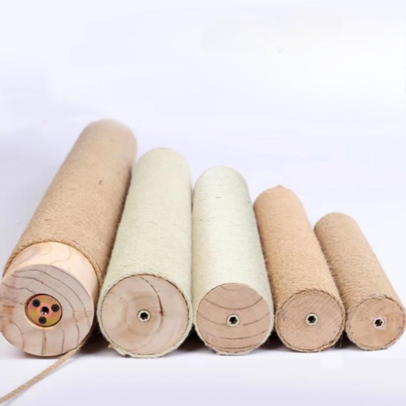 

Wood DIY Cat Scratching Board Hemp Rope Cat Climbing Column 5mm Hemp Rope Convenient Handmade Multi-functional Pet Supplies 7X20CM
